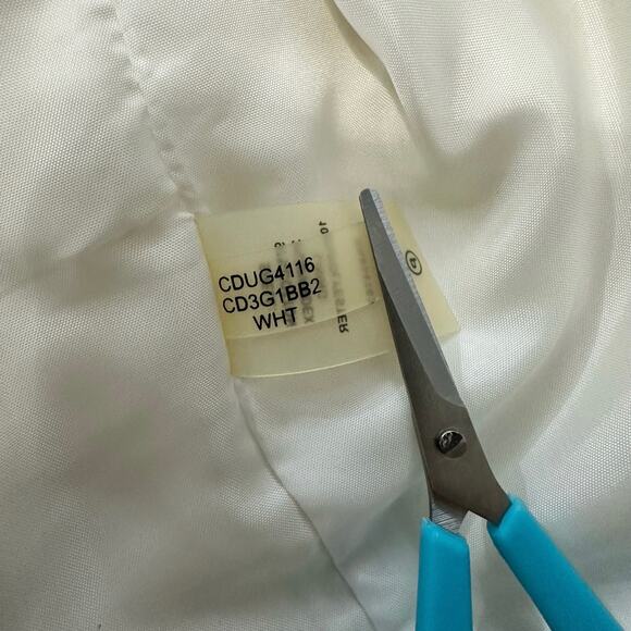 Calvin Klein NWT Winter White Spaghetti Strap Pintuck Cotton Stretch Dress Sz 2 - Picture 7 of 12